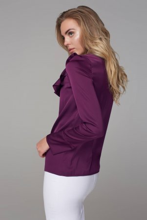 Marterina: Блуза с рукавом и воланом на кокетке фиолетовая K09BL04R24 - фото 2