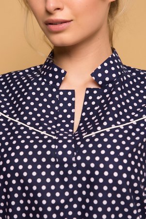 Zefir: Блуза с прошвой и кантами KATI темно-синяя - фото 9
