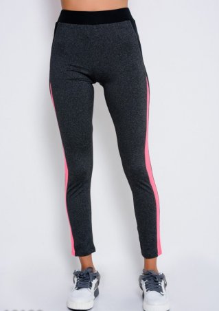 ISSA PLUS: Спортивные штаны 10190_темно-серый/розовый - фото 1