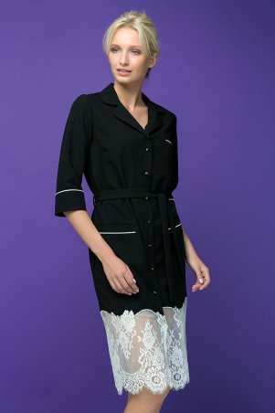 Zefir: Платье с кружевным купоном KIRA черное - фото 2