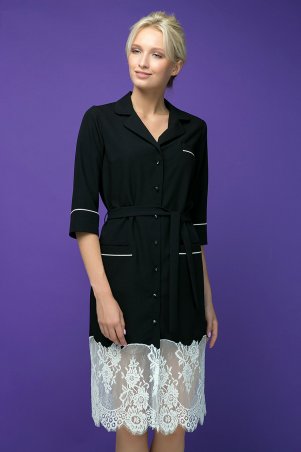 Zefir: Платье с кружевным купоном KIRA черное - фото 5