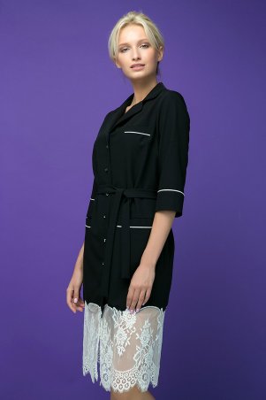 Zefir: Платье с кружевным купоном KIRA черное - фото 6