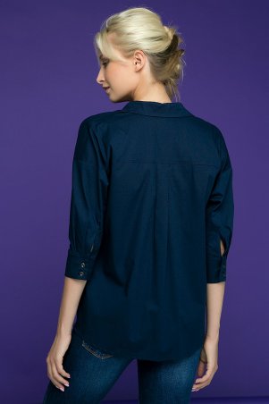 Zefir: Рубашка с декором из жемчуга TERY темно-синяя - фото 4