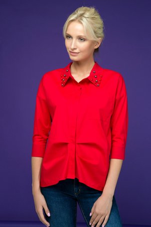 Zefir: Рубашка с декором из жемчуга TERY красная - фото 1