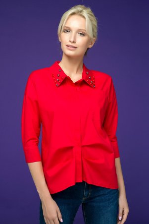 Zefir: Рубашка с декором из жемчуга TERY красная - фото 2