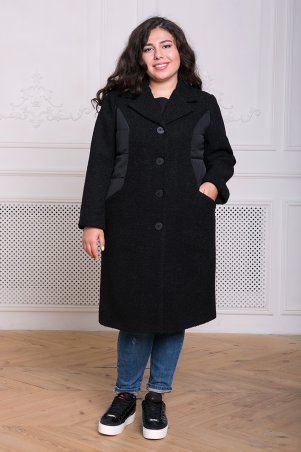 Tatiana: Комбинированное пальто ПИРС черное - фото 1