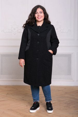 Tatiana: Комбинированное пальто ПИРС черное - фото 2