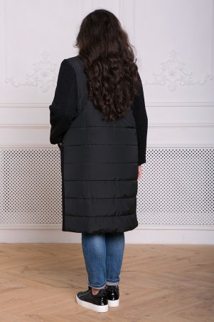 Tatiana: Комбинированное пальто ПИРС черное - фото 4