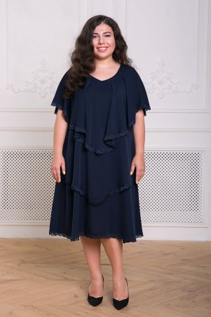 Tatiana: Платье с оборками ДЕВИС темно-синее - фото 2