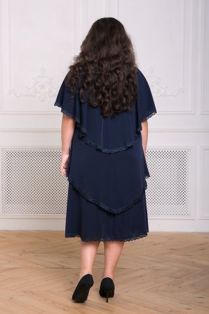 Tatiana: Платье с оборками ДЕВИС темно-синее - фото 4