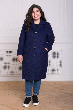 Tatiana: Прямое пальто из букле Мириам фиолетовый - фото 1
