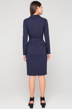 A-Dress: Котоновое платье насыщенного синего цвета 70994 - фото 3