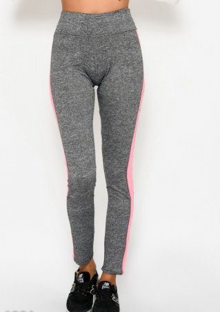 ISSA PLUS: Спортивные штаны 6821_серый/розовый - фото 1