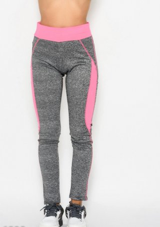 ISSA PLUS: Спортивные штаны 6833_серый/розовый - фото 1