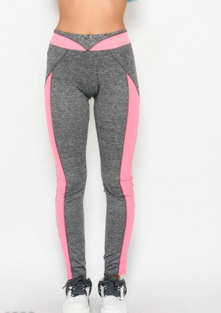 ISSA PLUS: Спортивные штаны 6822_серый/розовый - фото 1