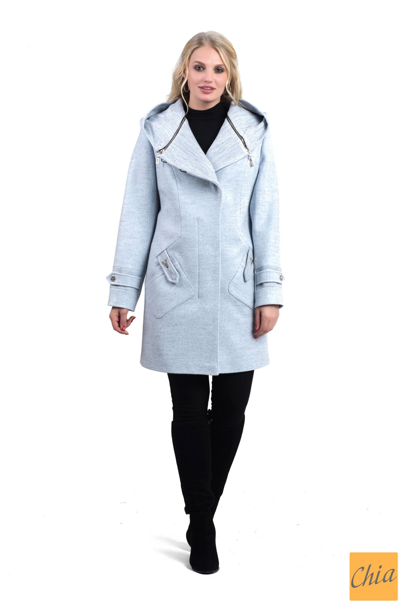 Пальто женское осень-весна «DELFI» (цвет голубой)