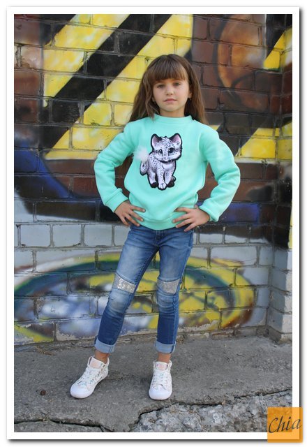 Свитшот Кошка на флисе