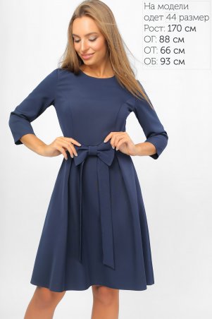 LiPar: Повседневное Платье с бантом Синее 3300 синий - фото 1