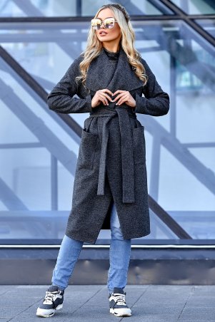 Jadone Fashion: Облегченное пальто Мейли Графит - фото 1