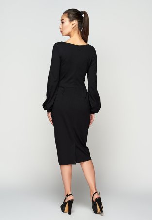 A-Dress: Приталенное изысканное черное платье из джерси 706011 - фото 2