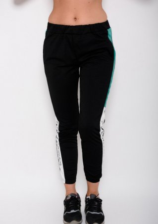 ISSA PLUS: Спортивные штаны 7081_черный/зеленый - фото 1