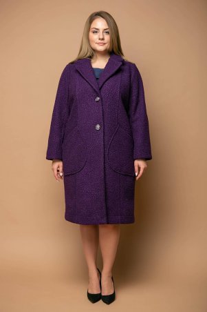 Tatiana: Модное прямое пальто ЭСТЕЛЬ сиреневое - фото 1
