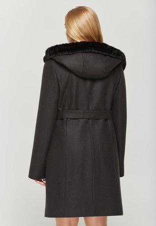 DANNA: Пальто демисезонное серо-черное 973T черный - фото 2
