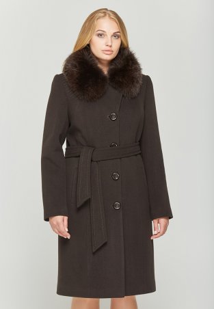 DANNA: Пальто демисезонное серо-черное 559 темно-коричневый - фото 1