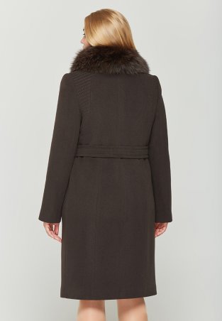 DANNA: Пальто демисезонное серо-черное 559 темно-коричневый - фото 2
