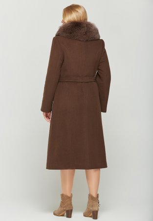 DANNA: Пальто зимнее зеленое 157 коричневый - фото 2