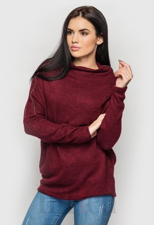 Свитер с молниями бордовый "BEST"