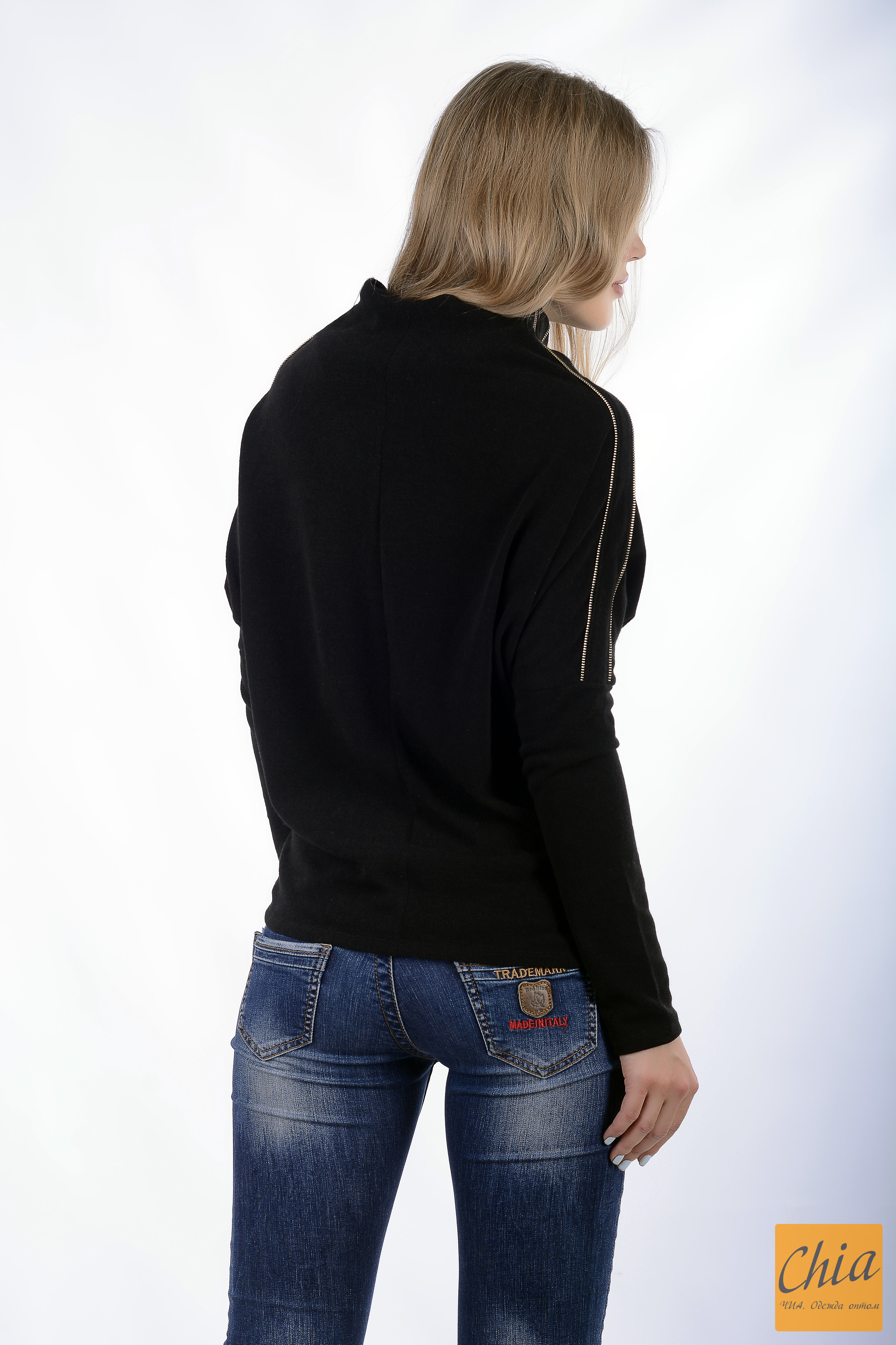 Свитер с молниями черный "BEST"