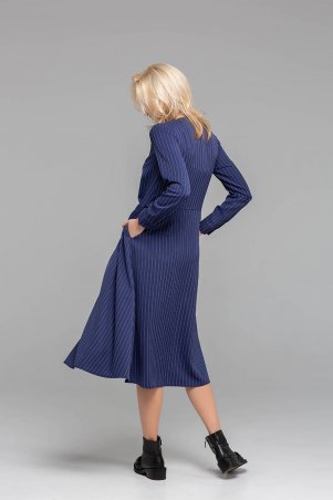 Zefir: Длинное платье в полоску LORA синее - фото 2