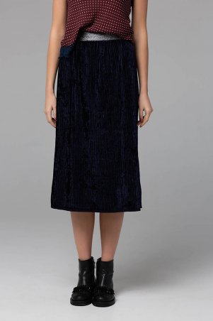 Zefir: Нарядная юбка из велюра MIKA темно-синяя - фото 3