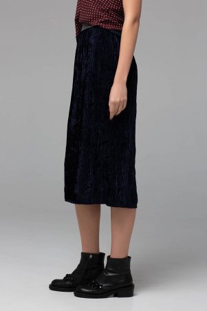Zefir: Нарядная юбка из велюра MIKA темно-синяя - фото 4
