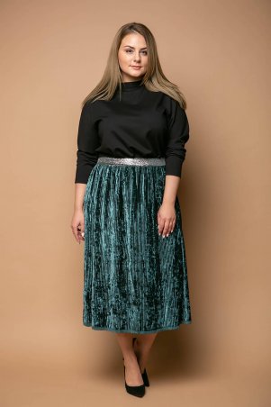 Tatiana: Нарядная юбка из велюра MIKAEL зеленая - фото 1