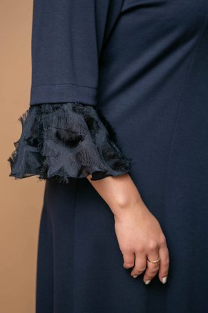 Tatiana: Нарядное платье с воланами ИТОН темно-синее - фото 5