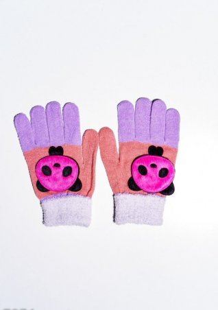 ISSA PLUS: Детские перчатки и варежки 7874_персиковый/сиреневый - фото 1