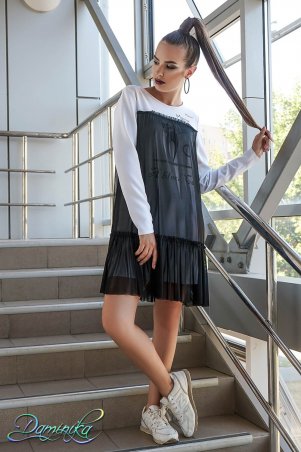 Daminika: Платье с сеткой casual "Meon-Kiss" 11739 W - фото 3