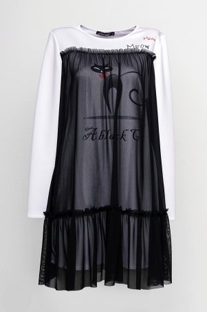 Daminika: Платье с сеткой casual "Meon-Kiss" 11739 W - фото 4
