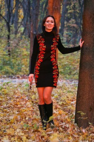 Guash: Теплое вязаное платье «Маки» 1042 - фото 1