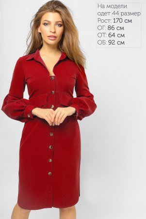 LiPar: Платье-рубашка с "фонариками" Красное 3288 красный - фото 1