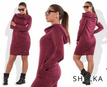 SHELKA: Платье с хомутом Бордовый SH028-3 - фото 1