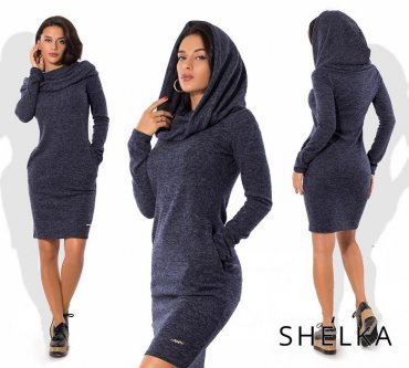 SHELKA: Платье с хомутом Синий SH028-2 - фото 1