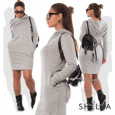 SHELKA: Платье с хомутом Серый SH028-1 - фото 1