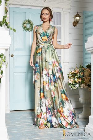Domenica: Потрясающее летнее шелковое платье Р 2109 L - фото 1