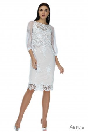 Angel PROVOCATION: Платье АВИЛЬ молочный на светло-бежевом - фото 1