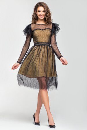 Itelle: Ошатна сукня з фатину та сітки в чорний горох Корина 5148 - фото 3