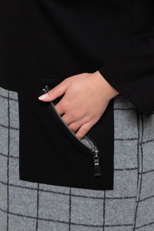 Tatiana: Комбинированная туника с карманом ЖАННА черная - фото 5
