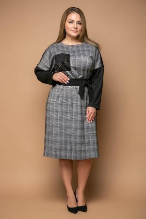 Tatiana: Платье с широким поясом СТОУН черное - фото 1